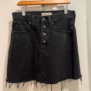A-Line black madewell denim mini skirt